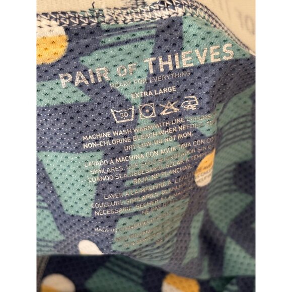 Pair Of Thieves Extra Large Boxer Briefs Geometric Pattern Blue & Yellow - Picture 3 of 4
